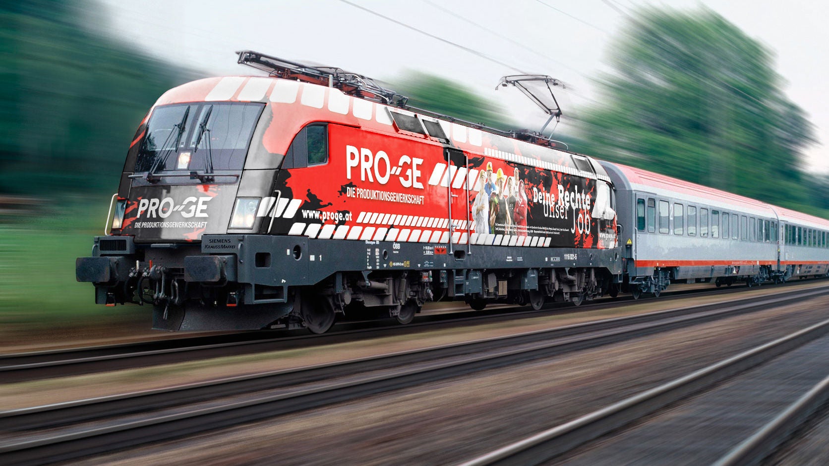 Mock-up: ÖBB-Taurus-Lokomotive im PRO-GE Design