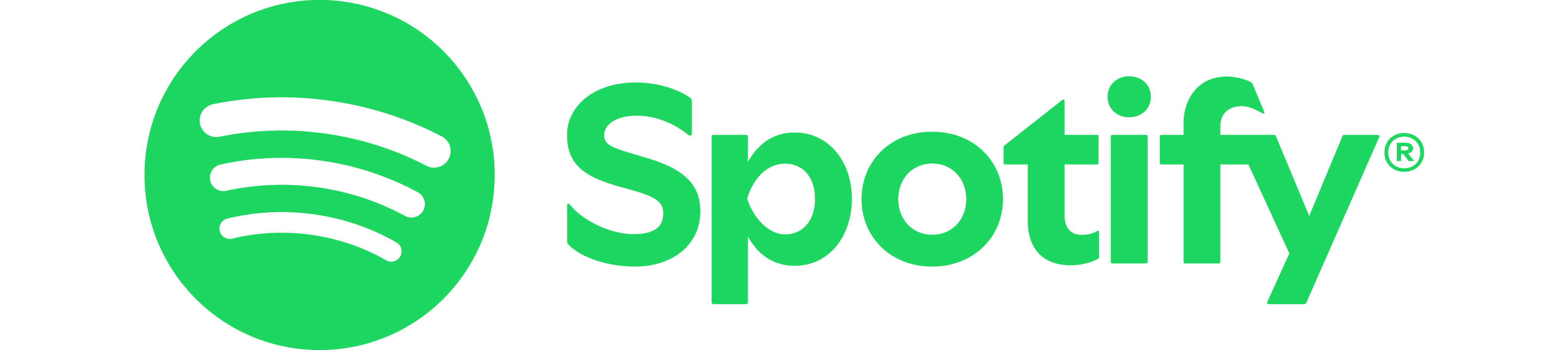 Spotify-Loge mit Schriftzug grün