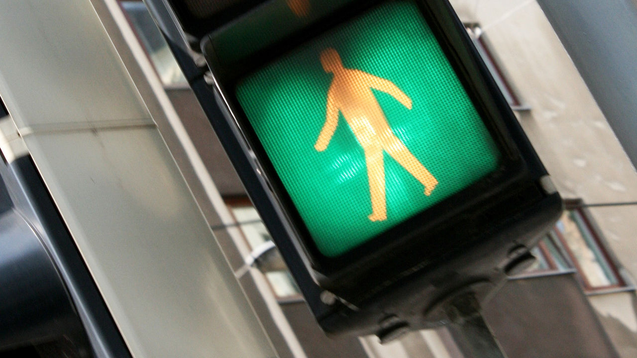 Fußgängerampel Grünes Licht